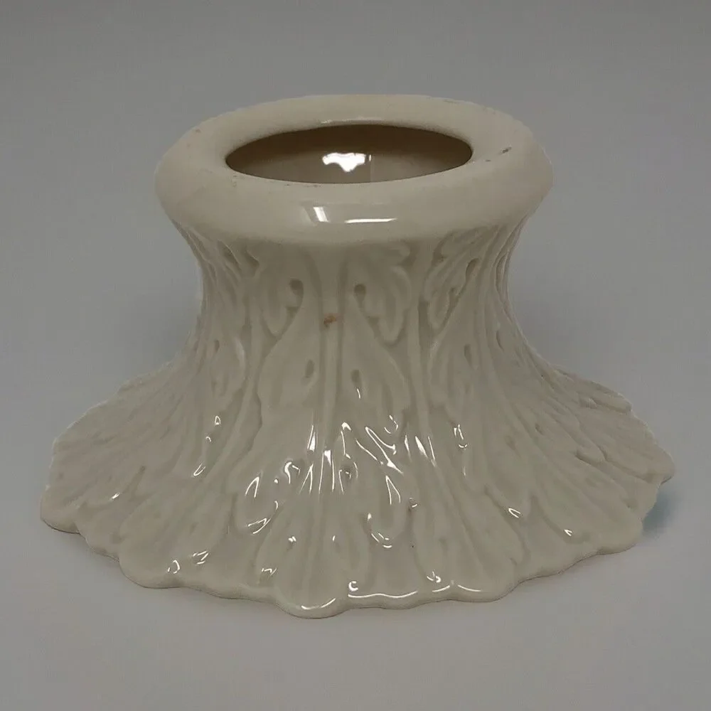 Lenox Woodland Collection Candlestick Holders VTG Ivory Embossed Elegant USA